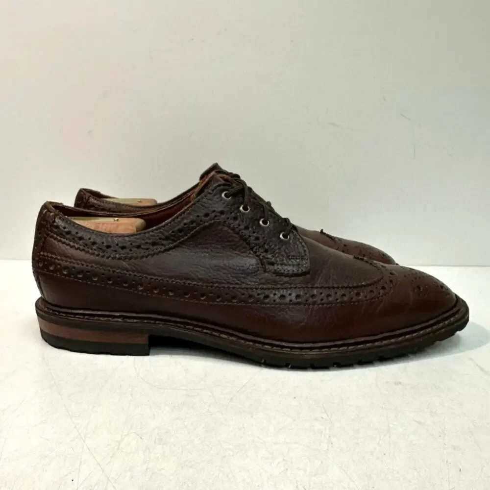 EUC Allen Edmonds x Brooks Brothers Longwing Wingtip Waxed Brown USA 10 D